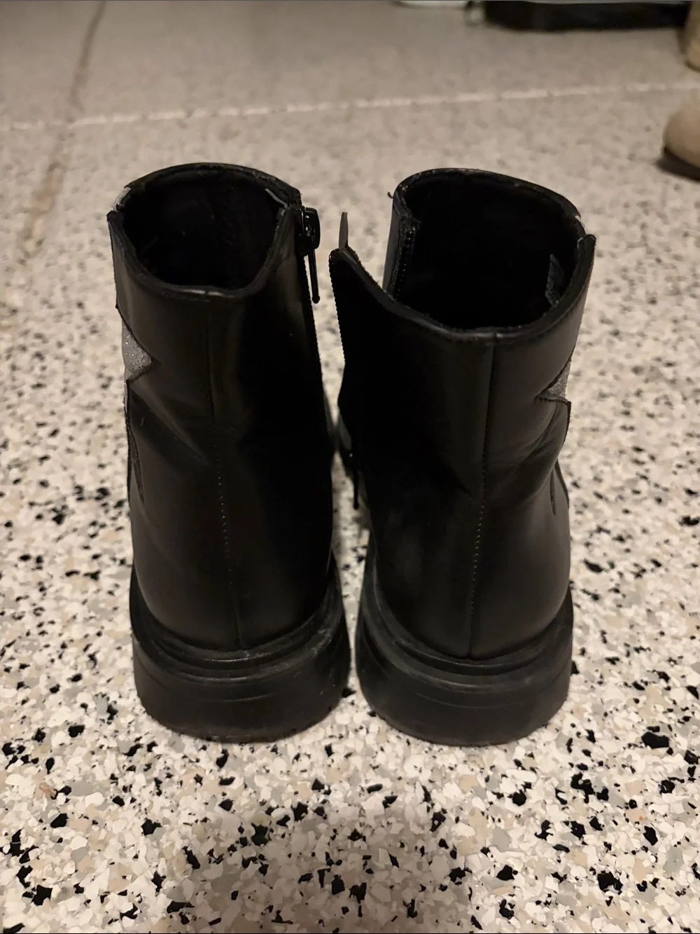 wonder nation Black Ankle Boots with Silver Star